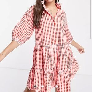 ASOS gingham red and white dress